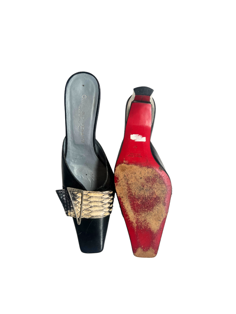 Giuliano Venanzi Black kitten heels evening wear