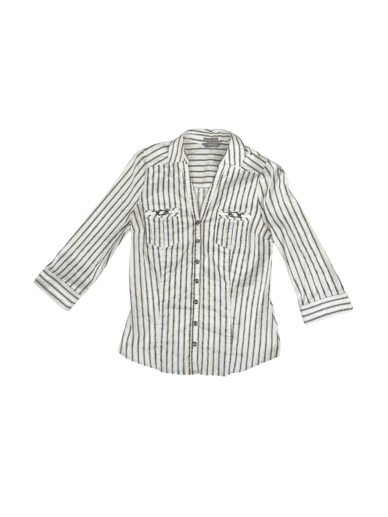 Jacquie E quarter sleeve stripe womens shirt