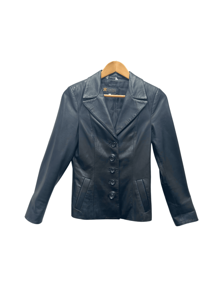 Black soft leather Jacket made in italy