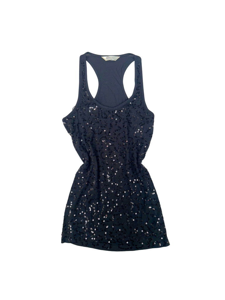 Sequin black tank