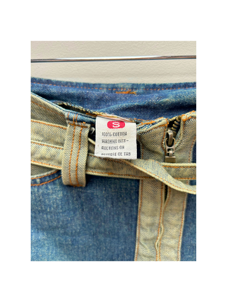 contrast denim trim