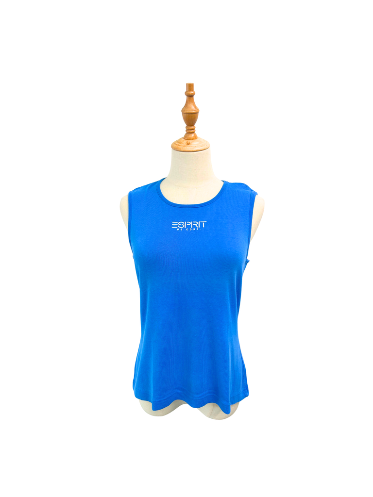 Front view of a bright blue Esprit Tank top